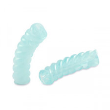 Acrylic Tube Twisted bead 33x8mm Transparent ice blue